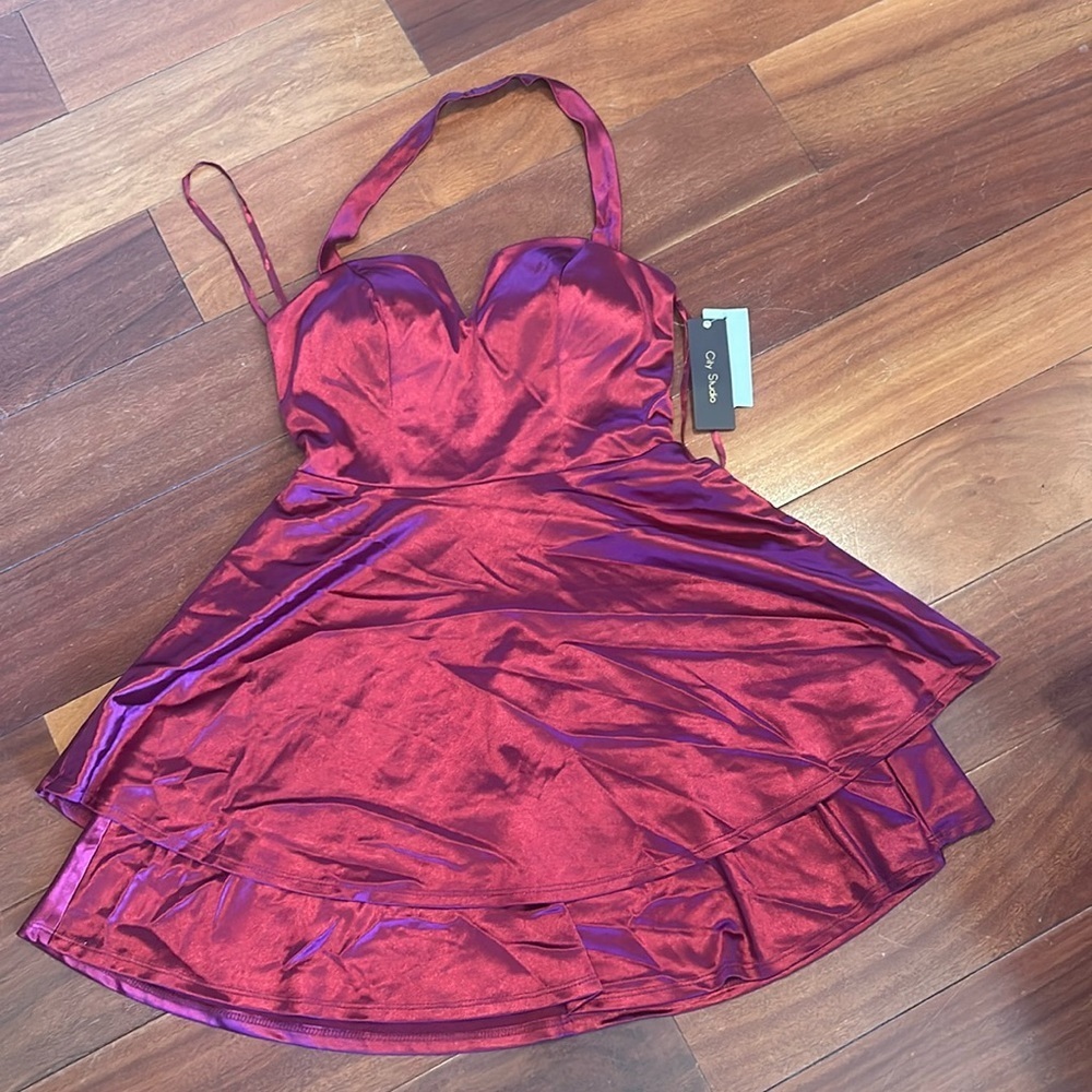 City studio stretchy satin halter dress size 7/8